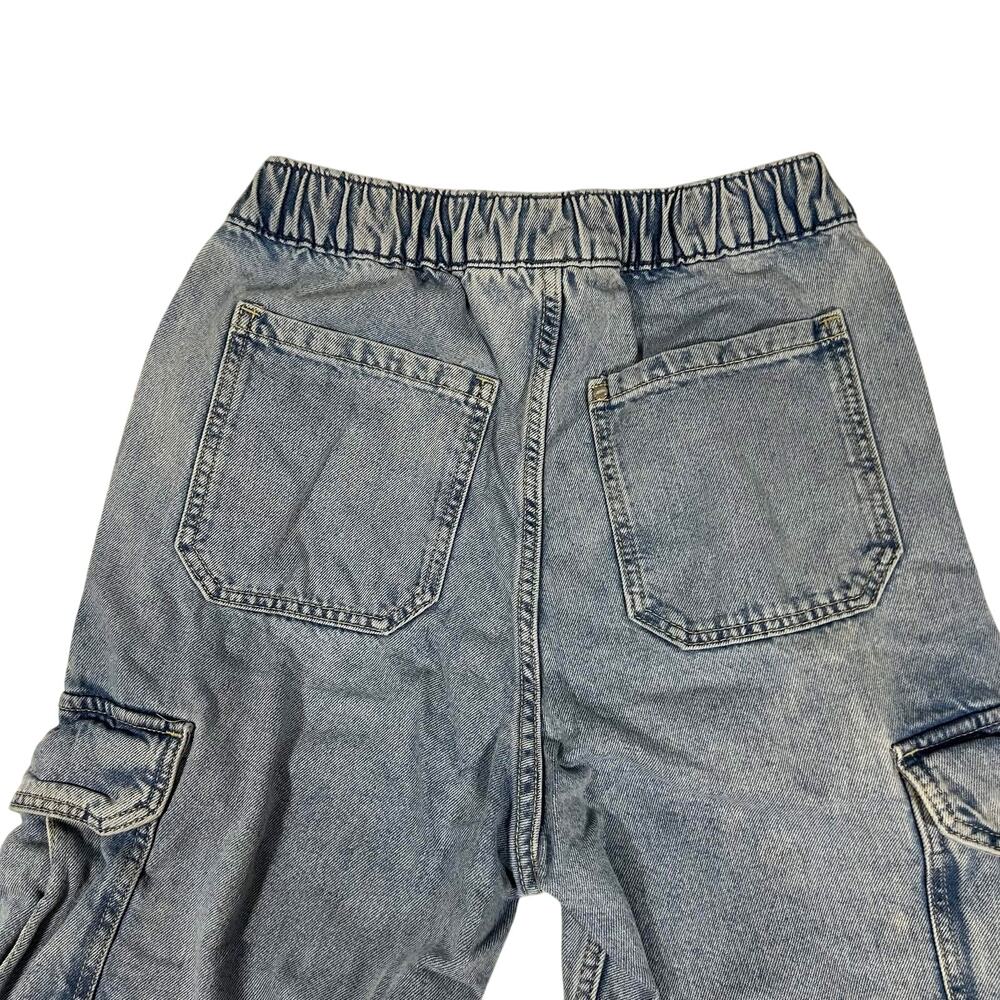H&M Blue Cargo Pants Light Wash Loose Fit Drawstring Women's XS Streetwear Y2K - Picture 4 of 12